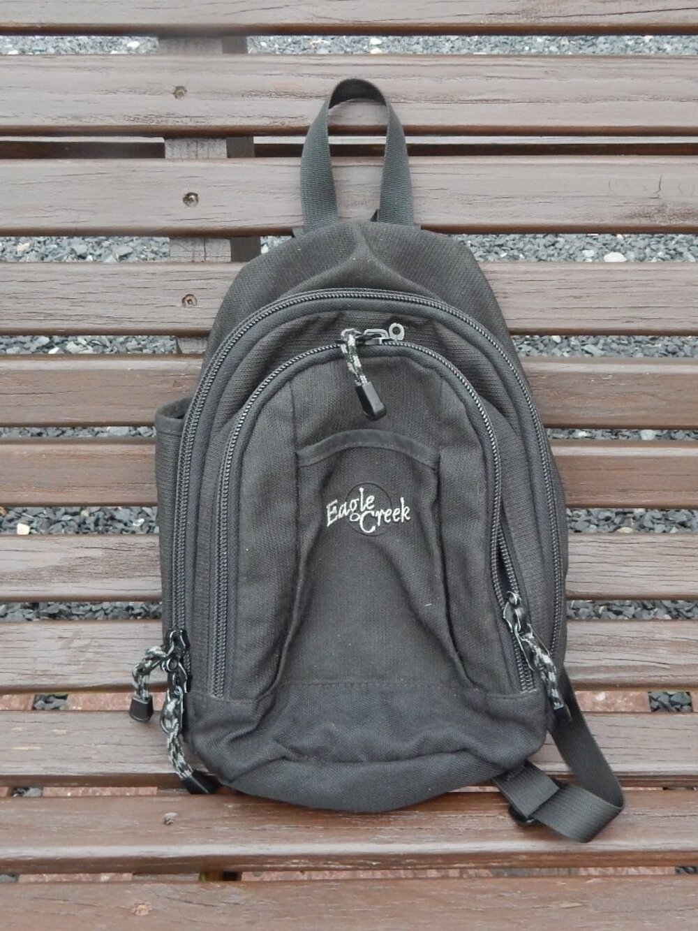 Eagle Creek Black Mini Backpack Travel Purse Adjustable Straps Pockets
